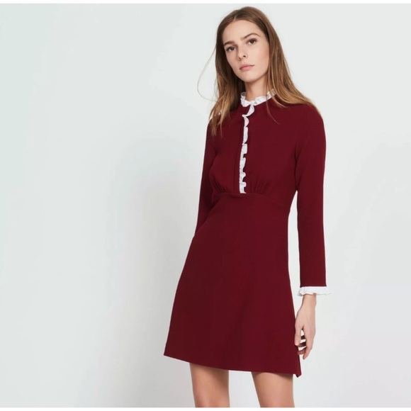 sandro burgundy dress